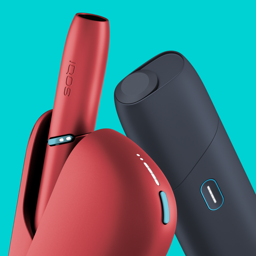 IQOS Originals rojo al lado de IQOS Originals ONE negro.