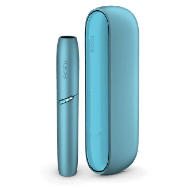 La pieza de calentamiento y cargador portátil IQOS ORIGINALS DUO color turquesa, disponible también en otros vibrantes colores
