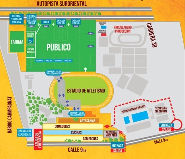 Mapa ciudadela Petronio Álvarez