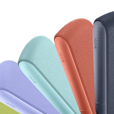 Dispositivos IQOS ILUMA i en color Azul Brisa, Lavanda, Verde Lima, Terracota y Negro Medianoche