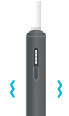 Pieza de Calentamiento de un IQOS ILUMA i ONE vibrando y una unidad de tabaco para calentar