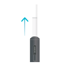 Pieza de Calentamiento de un IQOS ILUMA i ONE y una unidad de tabaco para calentar saliendo del dispositivo