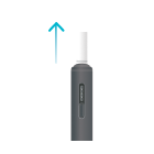 Pieza de Calentamiento de un IQOS ILUMA i ONE y una unidad de tabaco para calentar saliendo del dispositivo