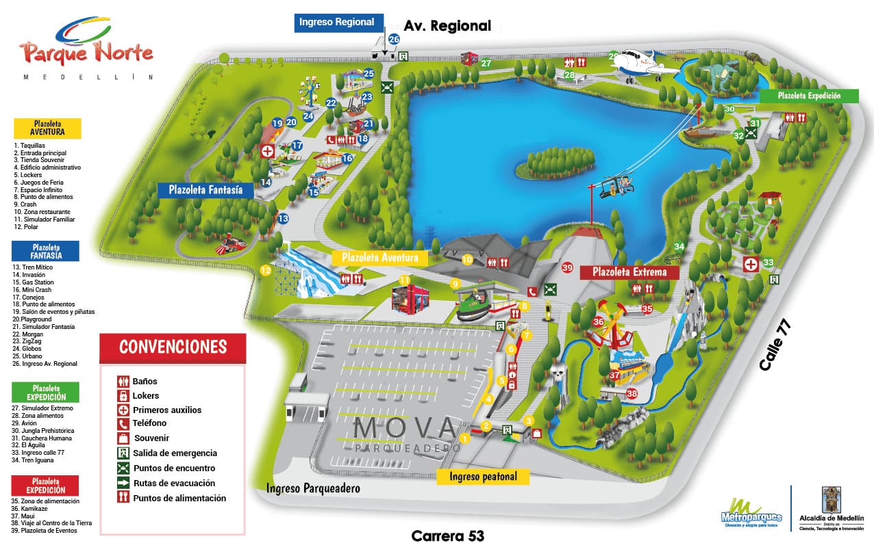 Mapa Parque norte tomorrowland core medellín 2026